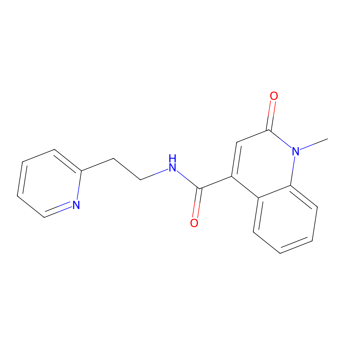 1-methyl-2-oxo-N-[2-(2-pyridyl)ethyl]-1,2-dihydro-4-quinolinecarboxamide molecular structure, CAS 1401559-70-3