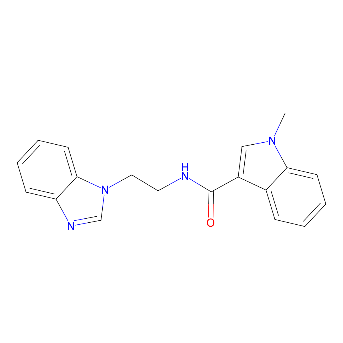 N-[2-(1H-benzimidazol-1-yl)ethyl]-1-methyl-1H-indole-3-carboxamide molecular structure, CAS 1401559-95-2