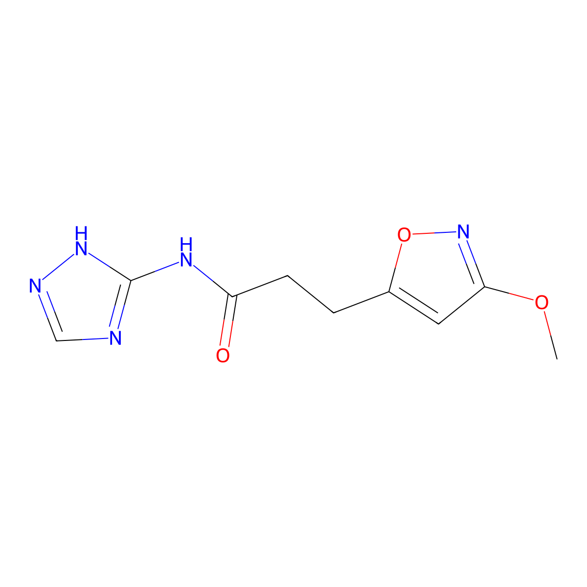 3-(3-methoxy-1,2-oxazol-5-yl)-N-(1H-1,2,4-triazol-3-yl)propanamide molecular structure, CAS 1401559-99-6
