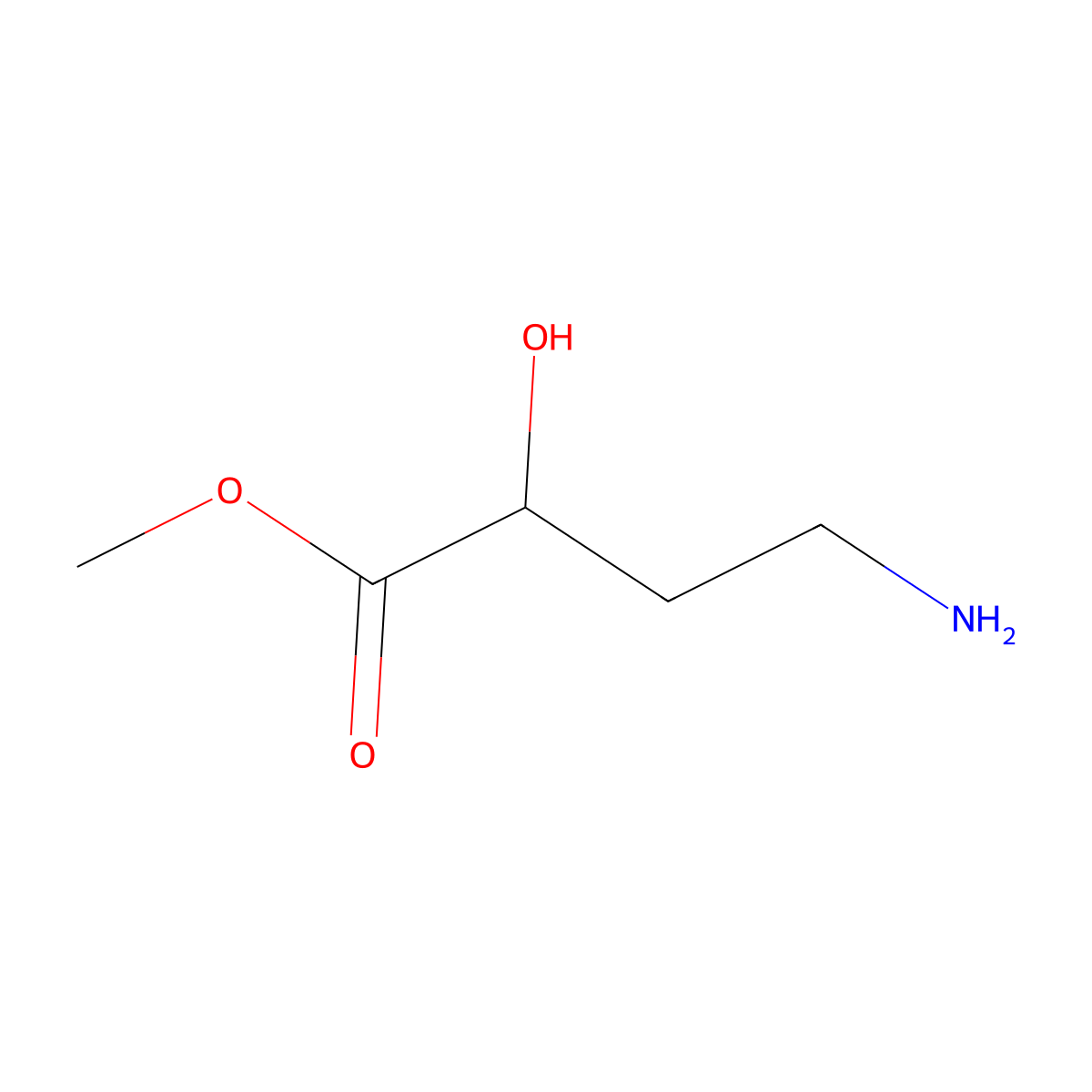 Methyl (S)-(-)-4-amino-2-hydroxybutanoate molecular structure, CAS 140156-44-1
