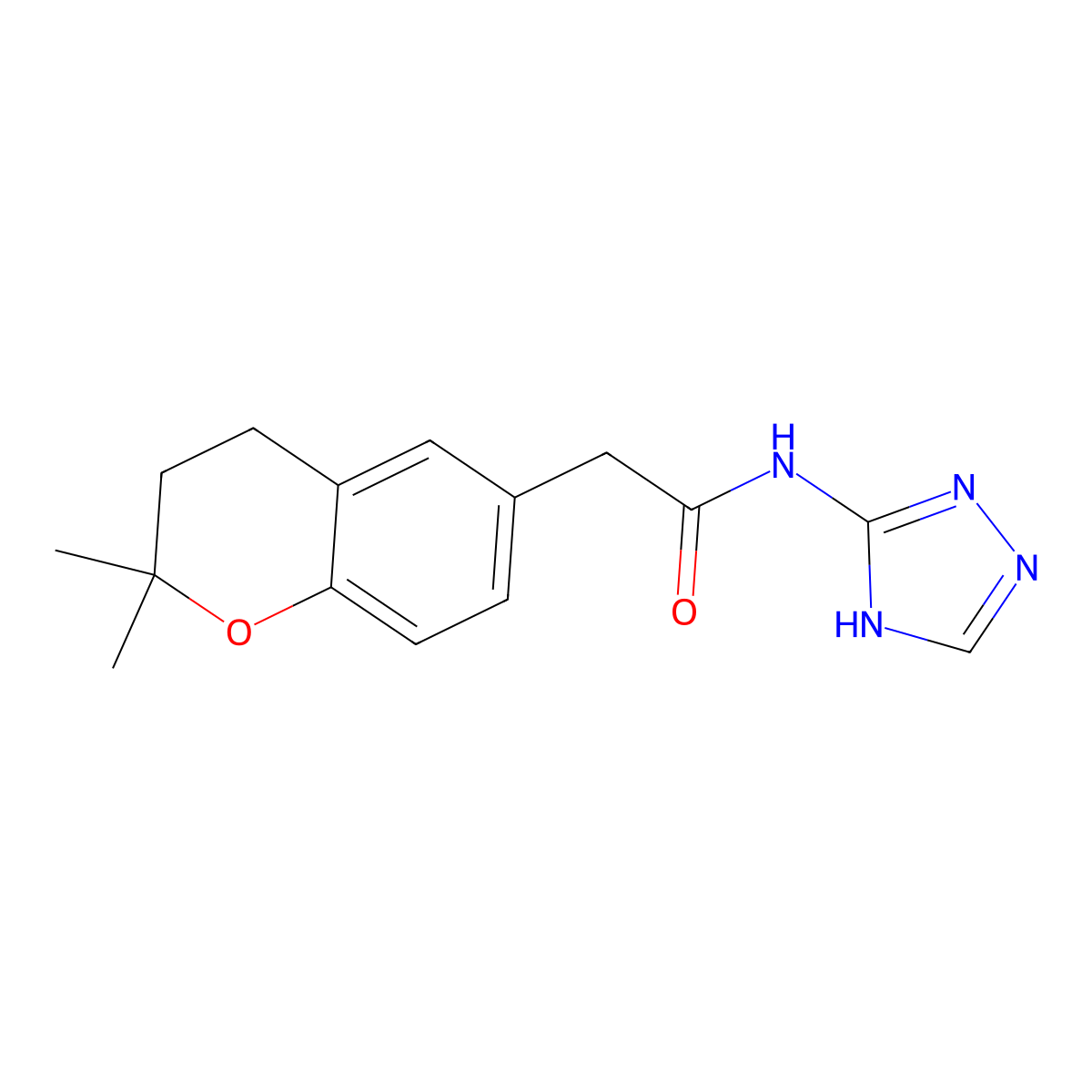 2-(2,2-dimethyl-3,4-dihydro-2H-chromen-6-yl)-N-(1H-1,2,4-triazol-3-yl)acetamide molecular structure, CAS 1401560-17-5