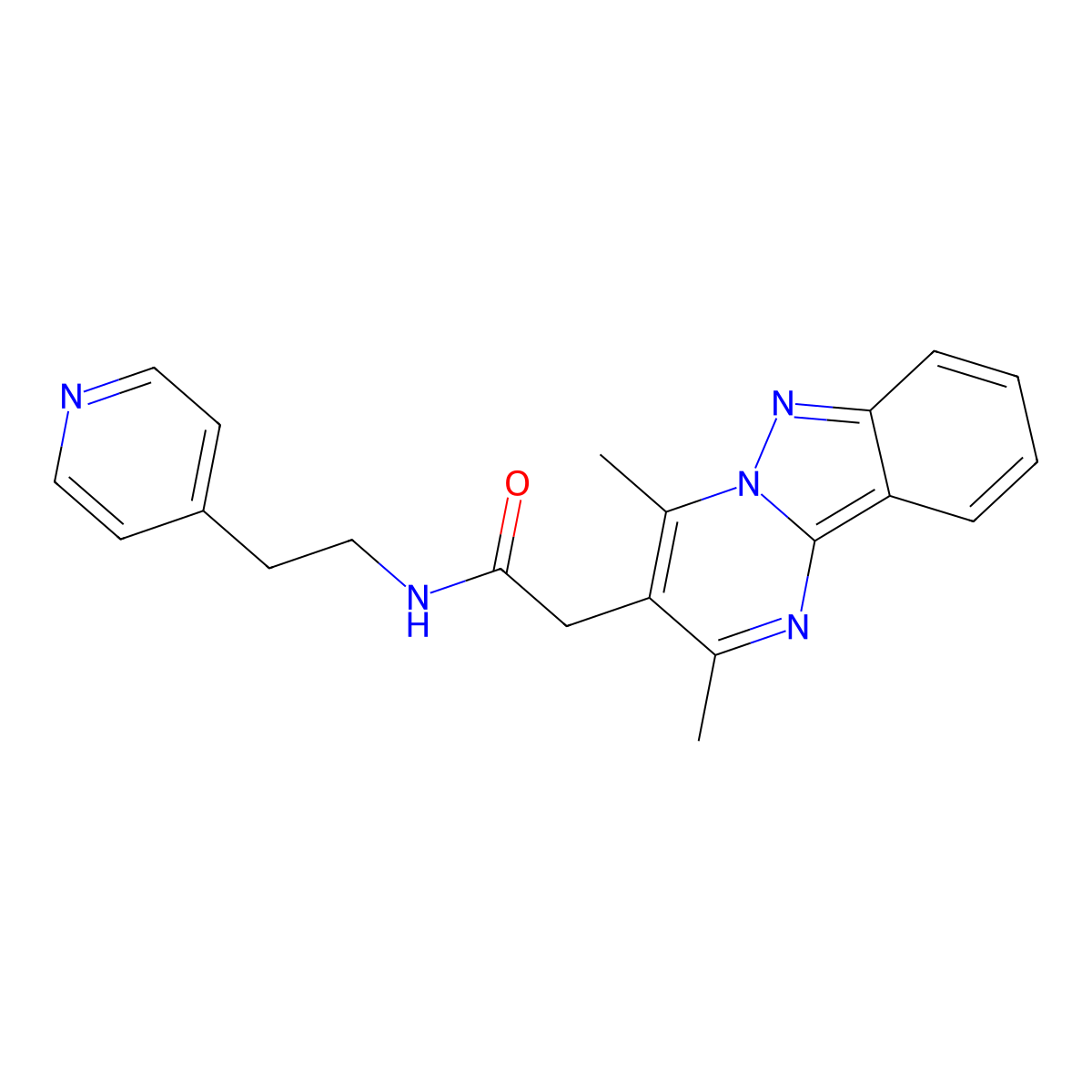 2-(2,4-dimethylpyrimido[1,2-b]indazol-3-yl)-N-[2-(4-pyridyl)ethyl]acetamide molecular structure, CAS 1401560-28-8