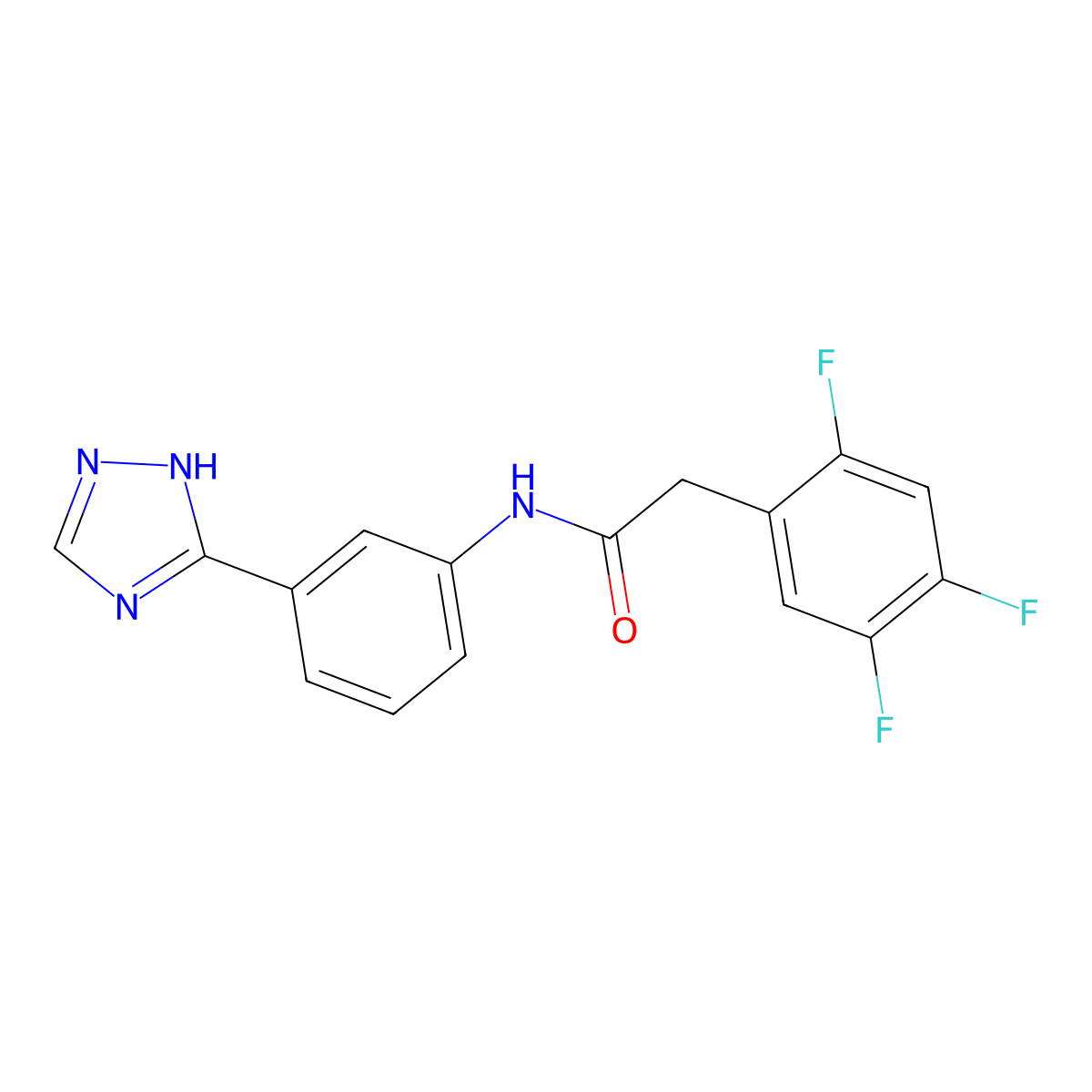 N-[3-(4H-1,2,4-triazol-3-yl)phenyl]-2-(2,4,5-trifluorophenyl)acetamide molecular structure, CAS 1401560-33-5
