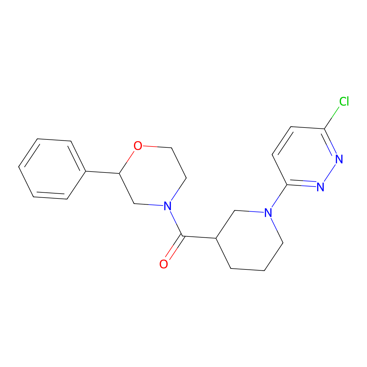 [1-(6-Chloropyridazin-3-yl)piperidin-3-yl](2-phenylmorpholin-4-yl)methanone molecular structure, CAS 1401560-43-7