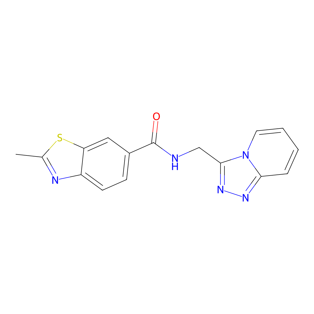 N-([1,2,4]triazolo[4,3-a]pyridin-3-ylmethyl)-2-methylbenzo[d]thiazole-6-carboxamide molecular structure, CAS 1401560-46-0