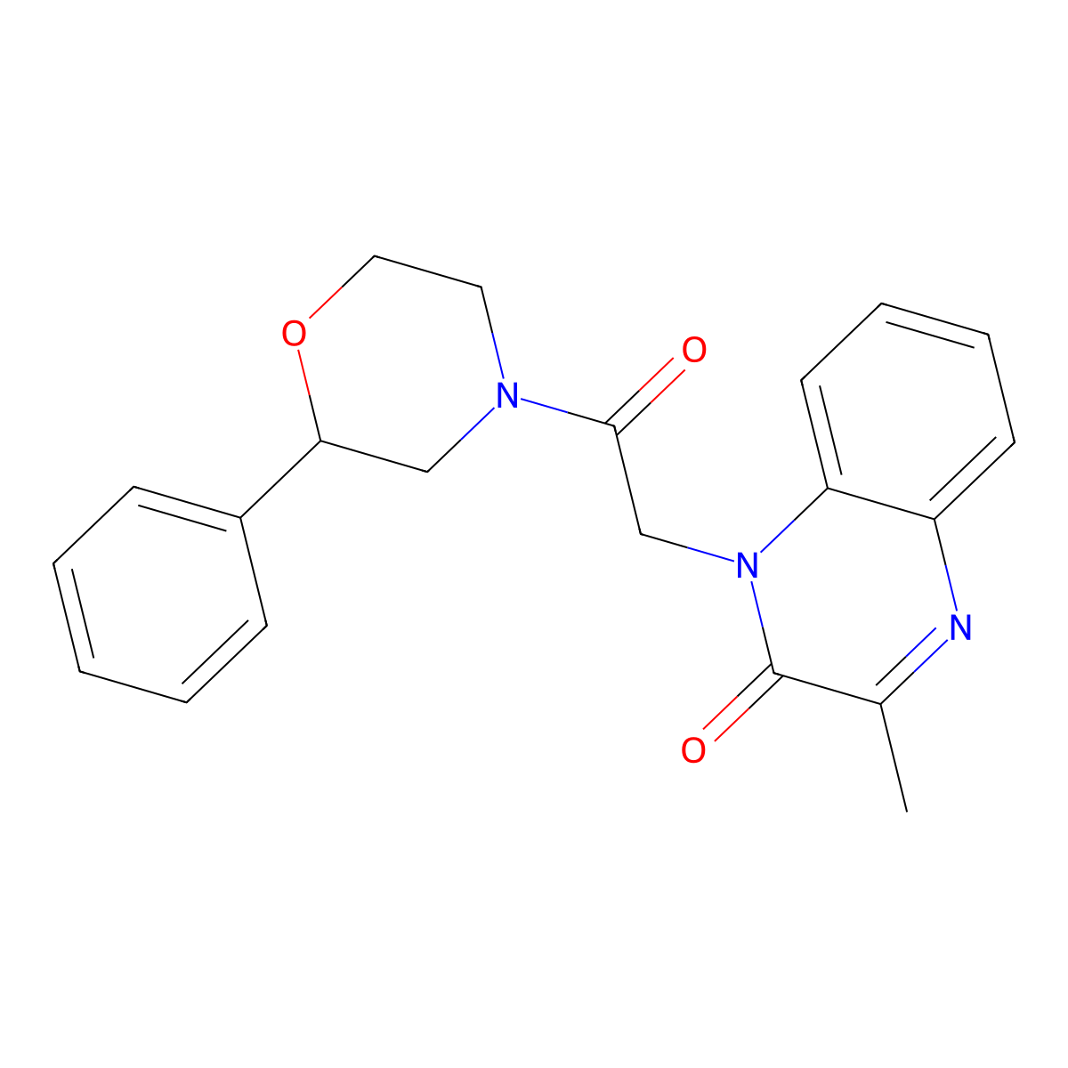 3-methyl-1-[2-oxo-2-(2-phenylmorpholin-4-yl)ethyl]quinoxalin-2(1H)-one molecular structure, CAS 1401560-77-7