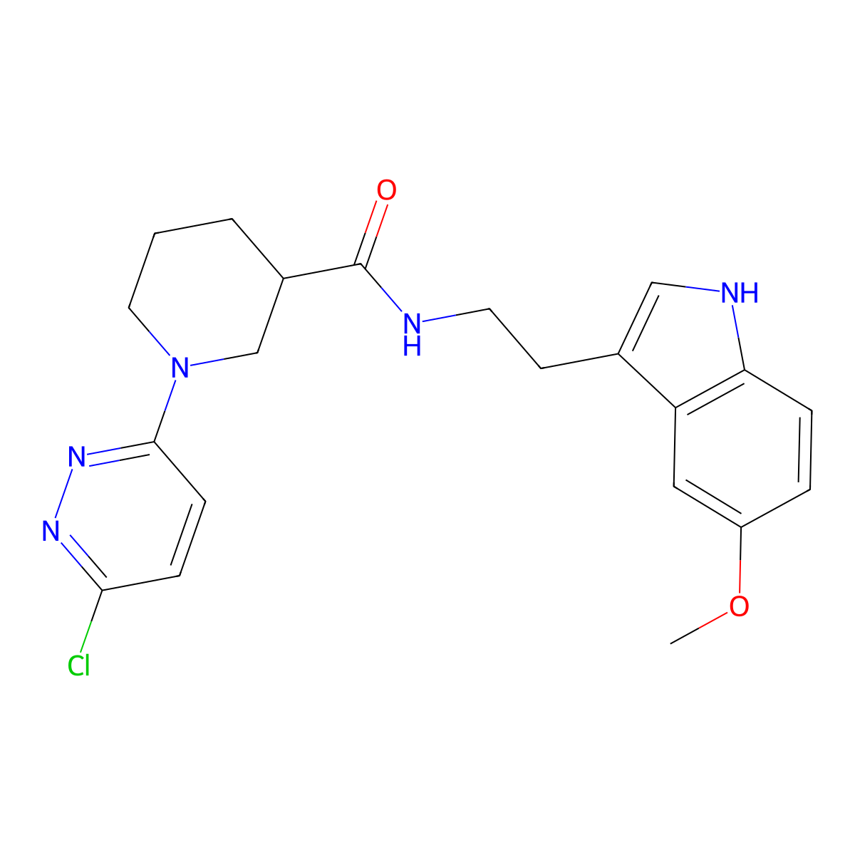 1-(6-chloropyridazin-3-yl)-N-(2-(5-methoxy-1H-indol-3-yl)ethyl)piperidine-3-carboxamide molecular structure, CAS 1401560-86-8