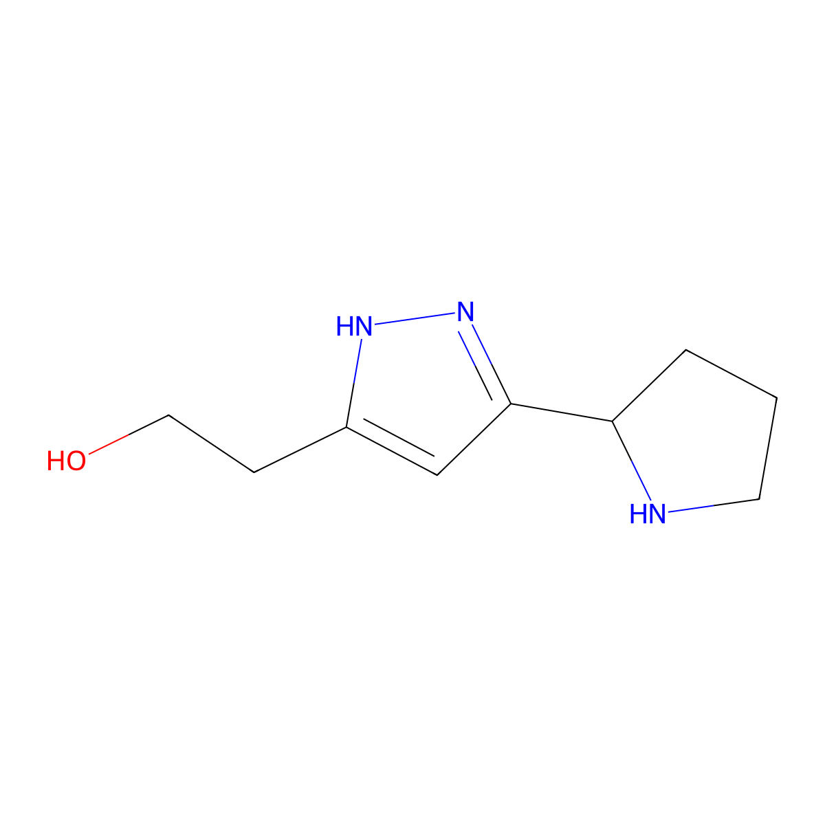 2-(5-Pyrrolidin-2-yl-2H-pyrazol-3-yl)-ethanol molecular structure, CAS 1401561-06-5