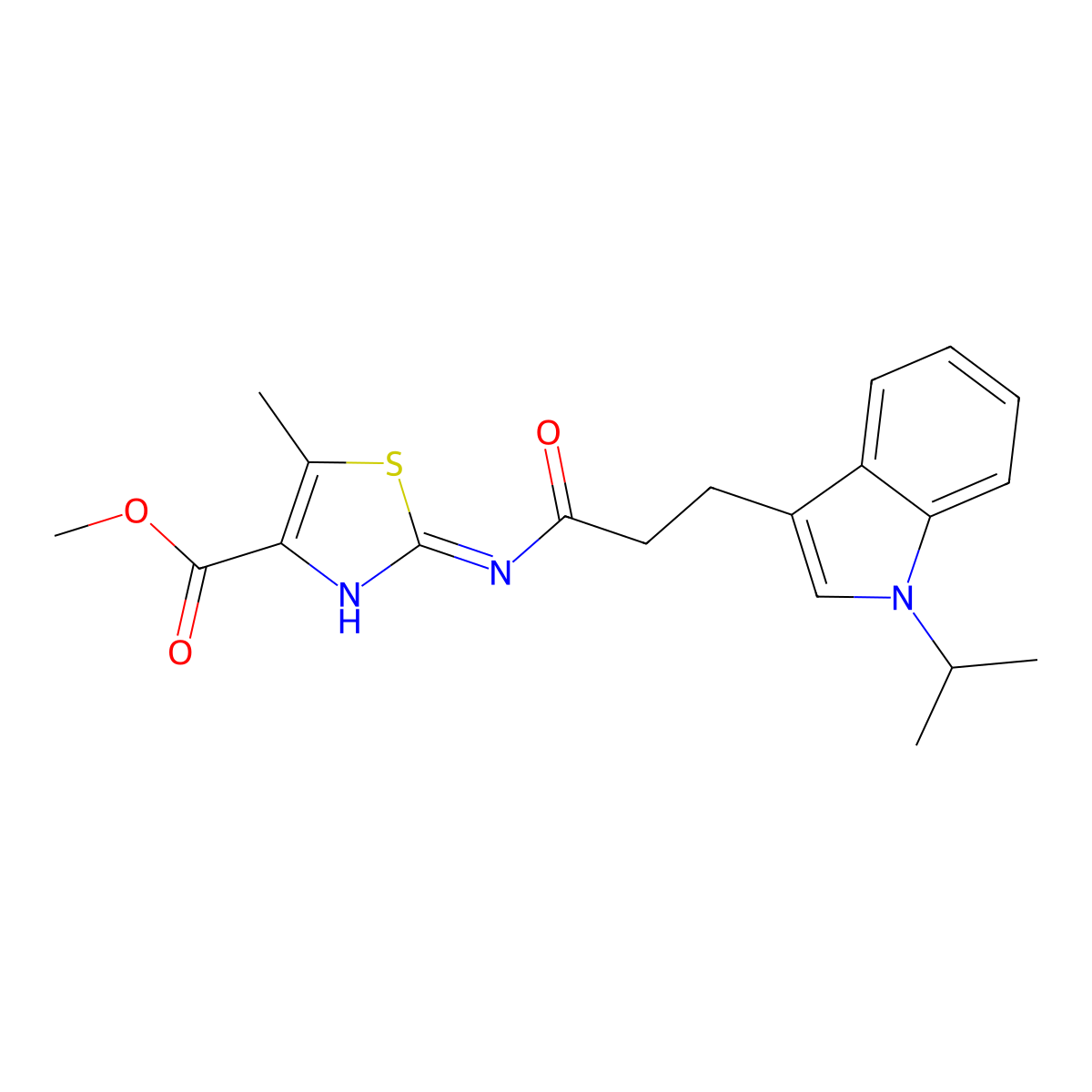 methyl 5-methyl-2-({3-[1-(propan-2-yl)-1H-indol-3-yl]propanoyl}amino)-1,3-thiazole-4-carboxylate molecular structure, CAS 1401561-09-8