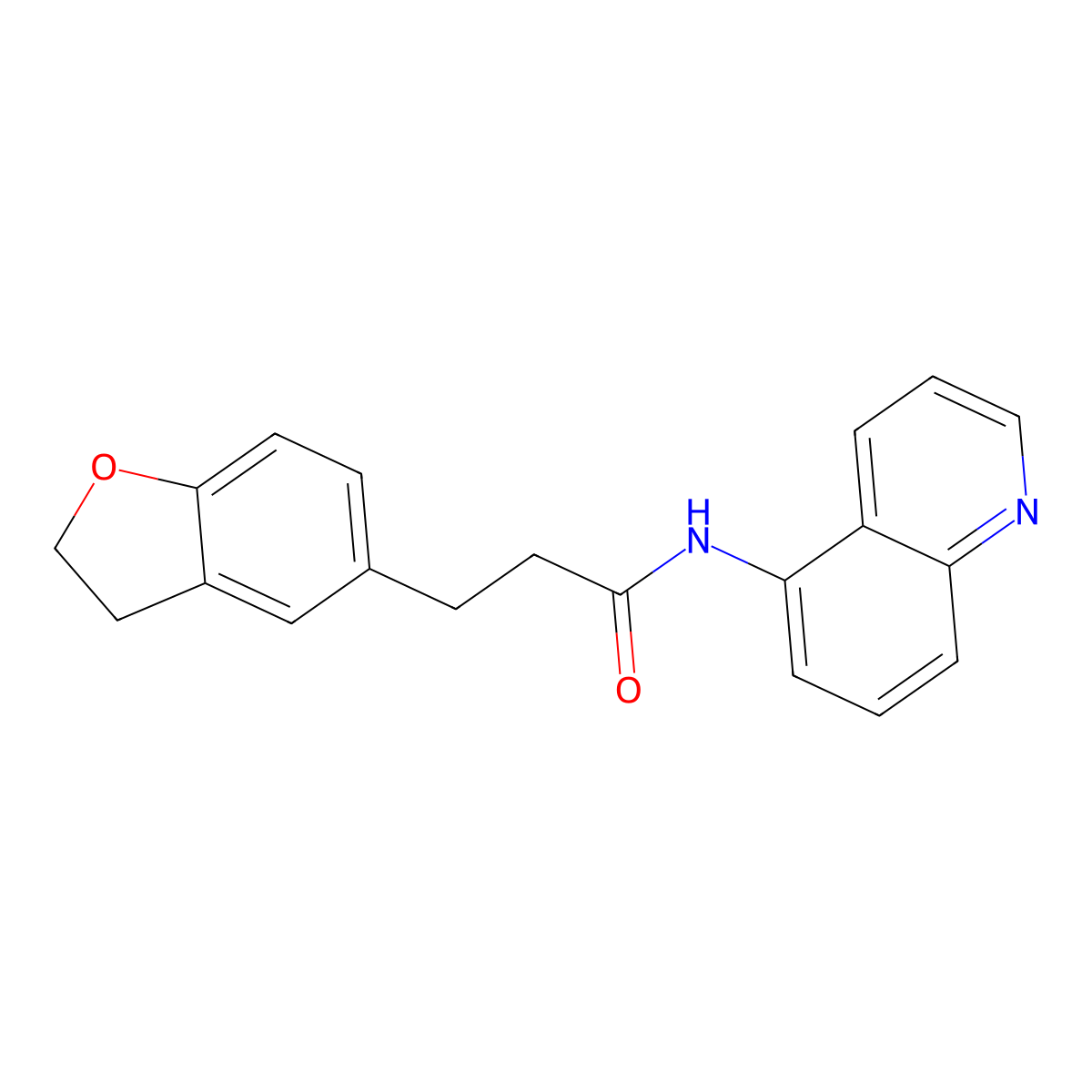 3-(2,3-dihydro-1-benzofuran-5-yl)-N-(quinolin-5-yl)propanamide molecular structure, CAS 1401561-22-5