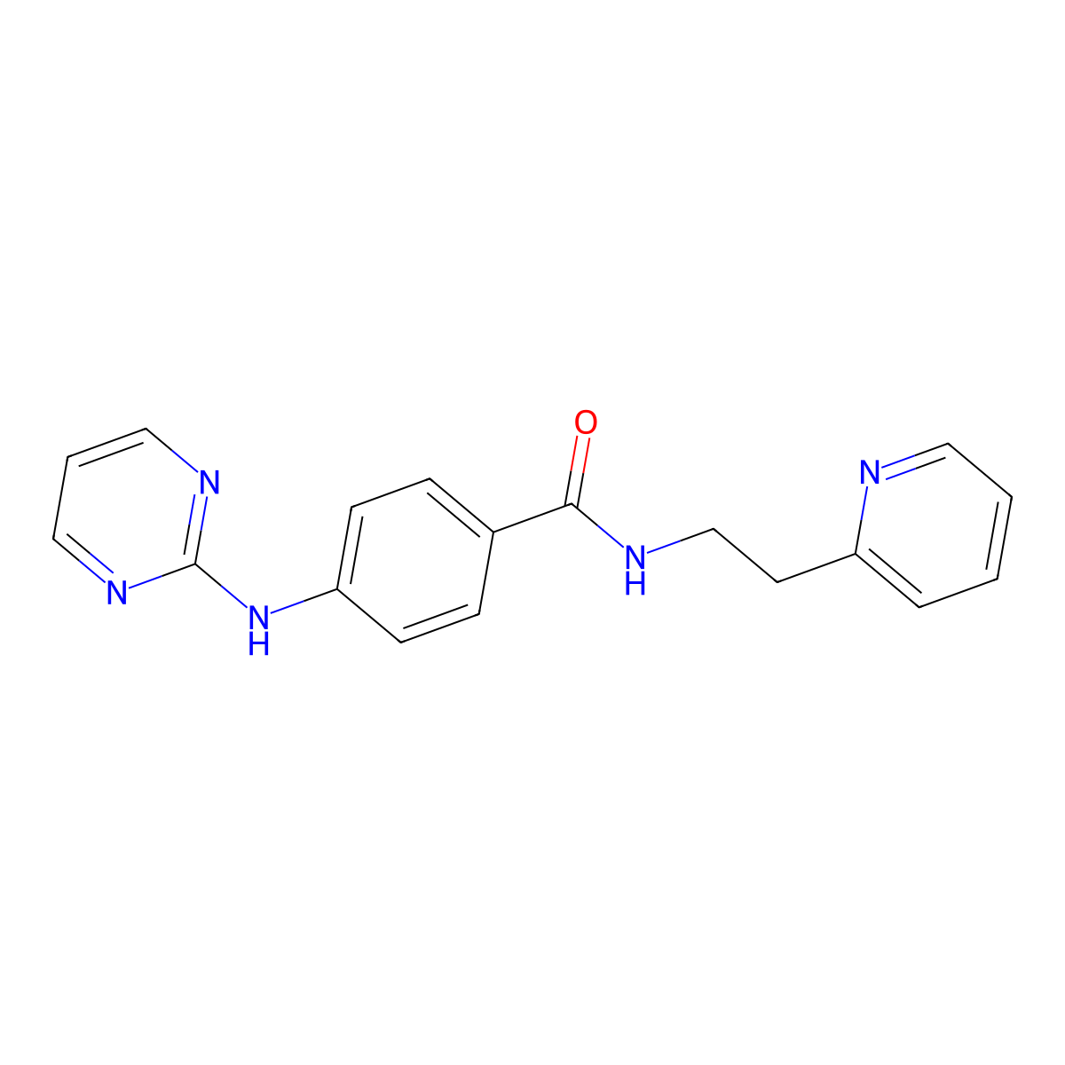 N-[2-(pyridin-2-yl)ethyl]-4-(pyrimidin-2-ylamino)benzamide molecular structure, CAS 1401561-42-9
