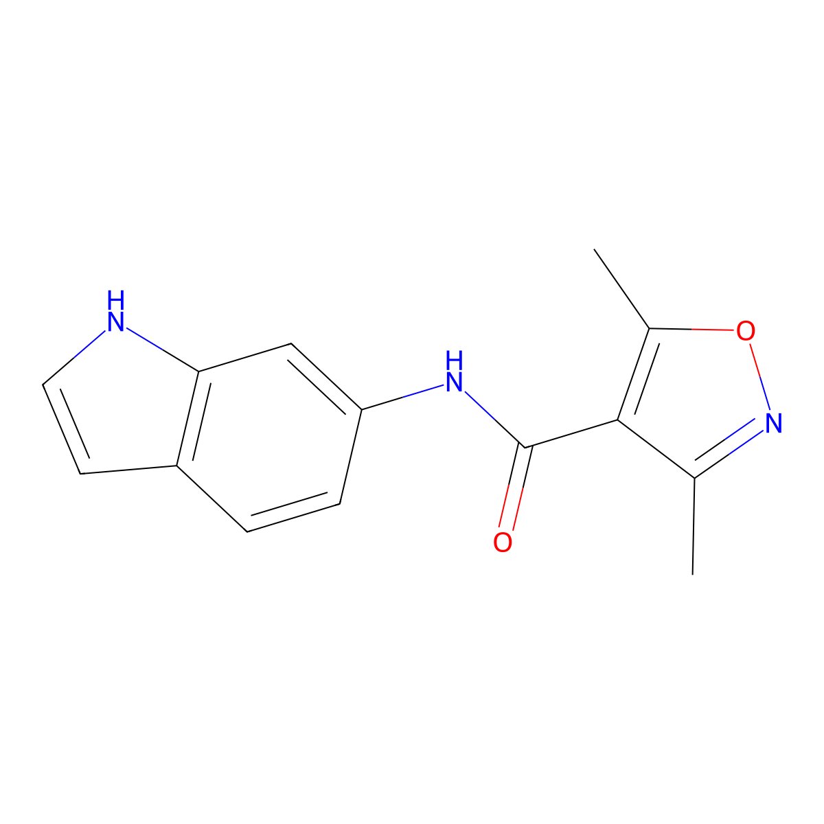 N-(1H-indol-6-yl)-3,5-dimethylisoxazole-4-carboxamide molecular structure, CAS 1401561-46-3