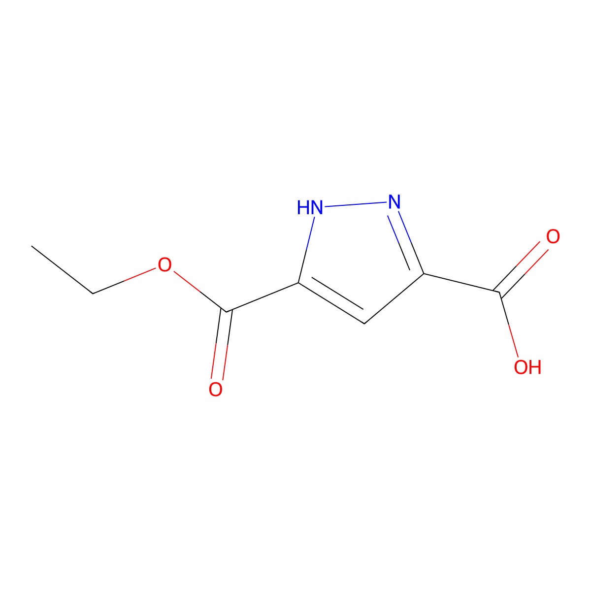 3-(ethoxycarbonyl)-1H-pyrazole-5-carboxylic acid molecular structure, CAS 1401562-12-6