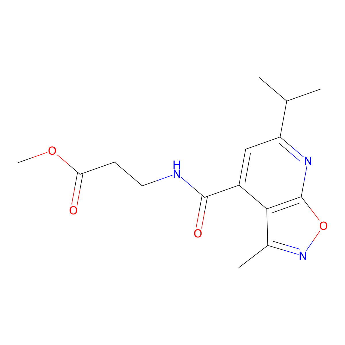 Methyl 3-{[(6-isopropyl-3-methylisoxazolo[5,4-b]pyridin-4-yl)carbonyl]amino}propanoate molecular structure, CAS 1401564-92-8