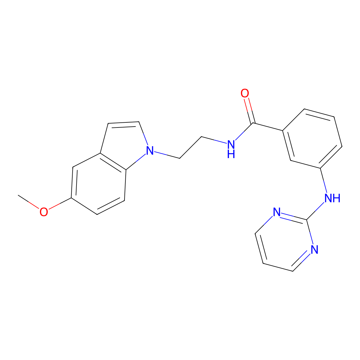 N-[2-(5-methoxy-1H-indol-1-yl)ethyl]-3-(2-pyrimidinylamino)benzamide molecular structure, CAS 1401565-01-2