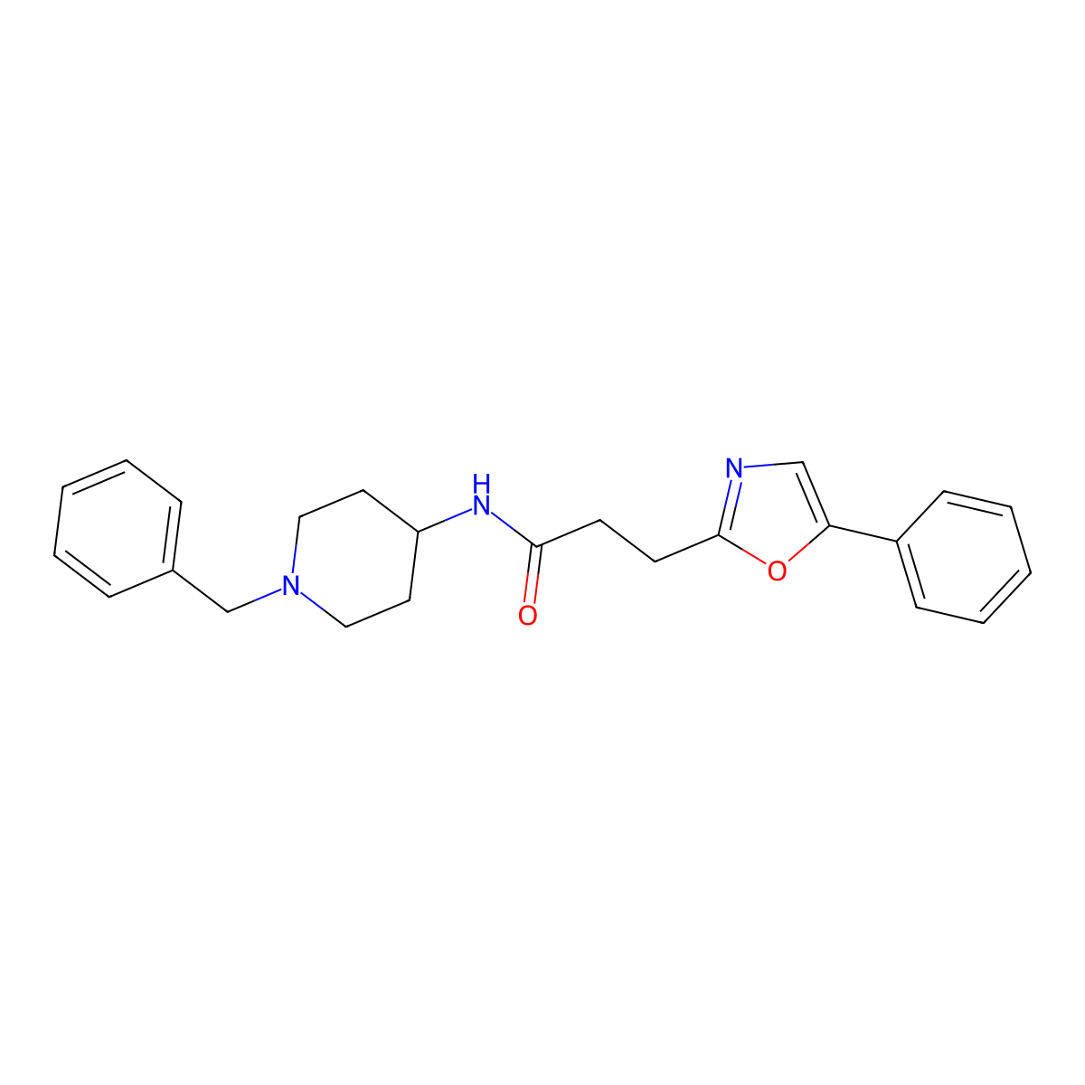 N-(1-benzylpiperidin-4-yl)-3-(5-phenyl-1,3-oxazol-2-yl)propanamide molecular structure, CAS 1401565-23-8