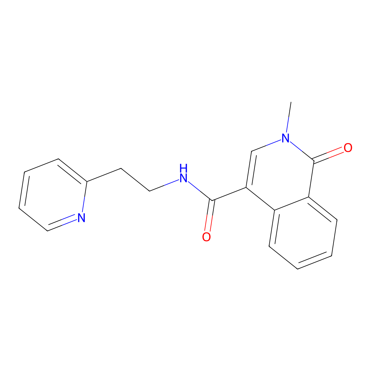 2-methyl-1-oxo-N-[2-(2-pyridyl)ethyl]-1,2-dihydro-4-isoquinolinecarboxamide molecular structure, CAS 1401565-39-6