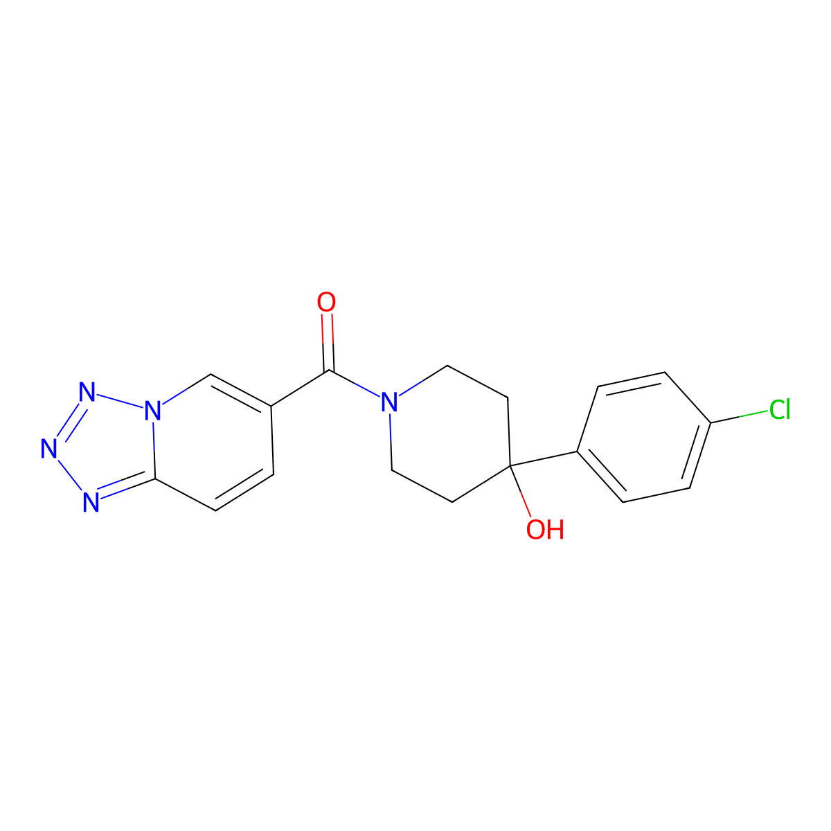 (4-(4-Chlorophenyl)-4-hydroxypiperidin-1-yl)(tetrazolo[1,5-a]pyridin-6-yl)methanone molecular structure, CAS 1401565-60-3