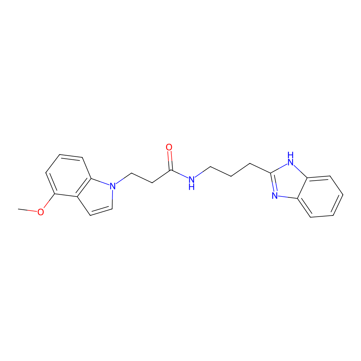 N-[3-(1H-benzimidazol-2-yl)propyl]-3-(4-methoxy-1H-indol-1-yl)propanamide molecular structure, CAS 1401565-68-1