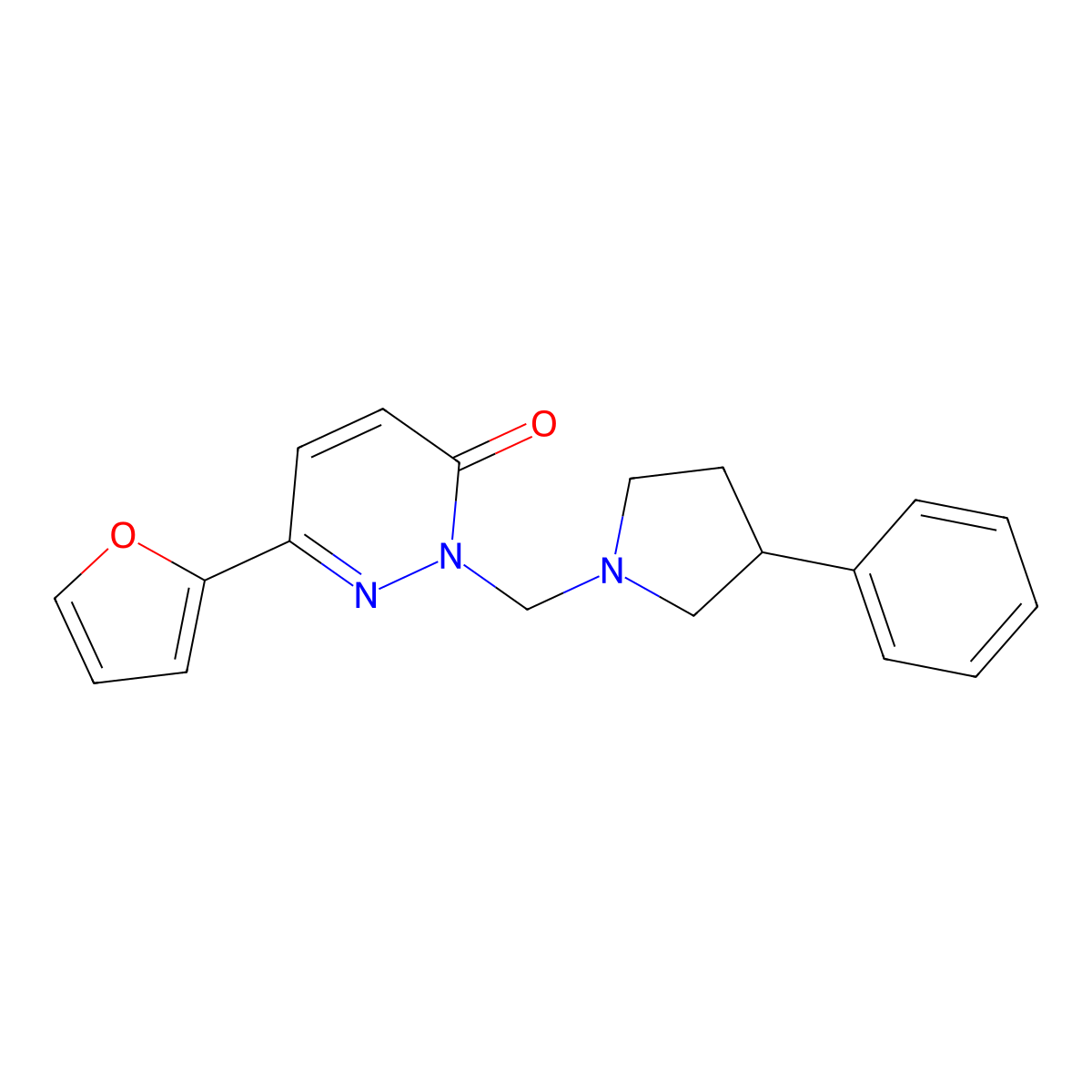 6-(furan-2-yl)-2-[(3-phenylpyrrolidin-1-yl)methyl]pyridazin-3(2H)-one molecular structure, CAS 1401565-76-1