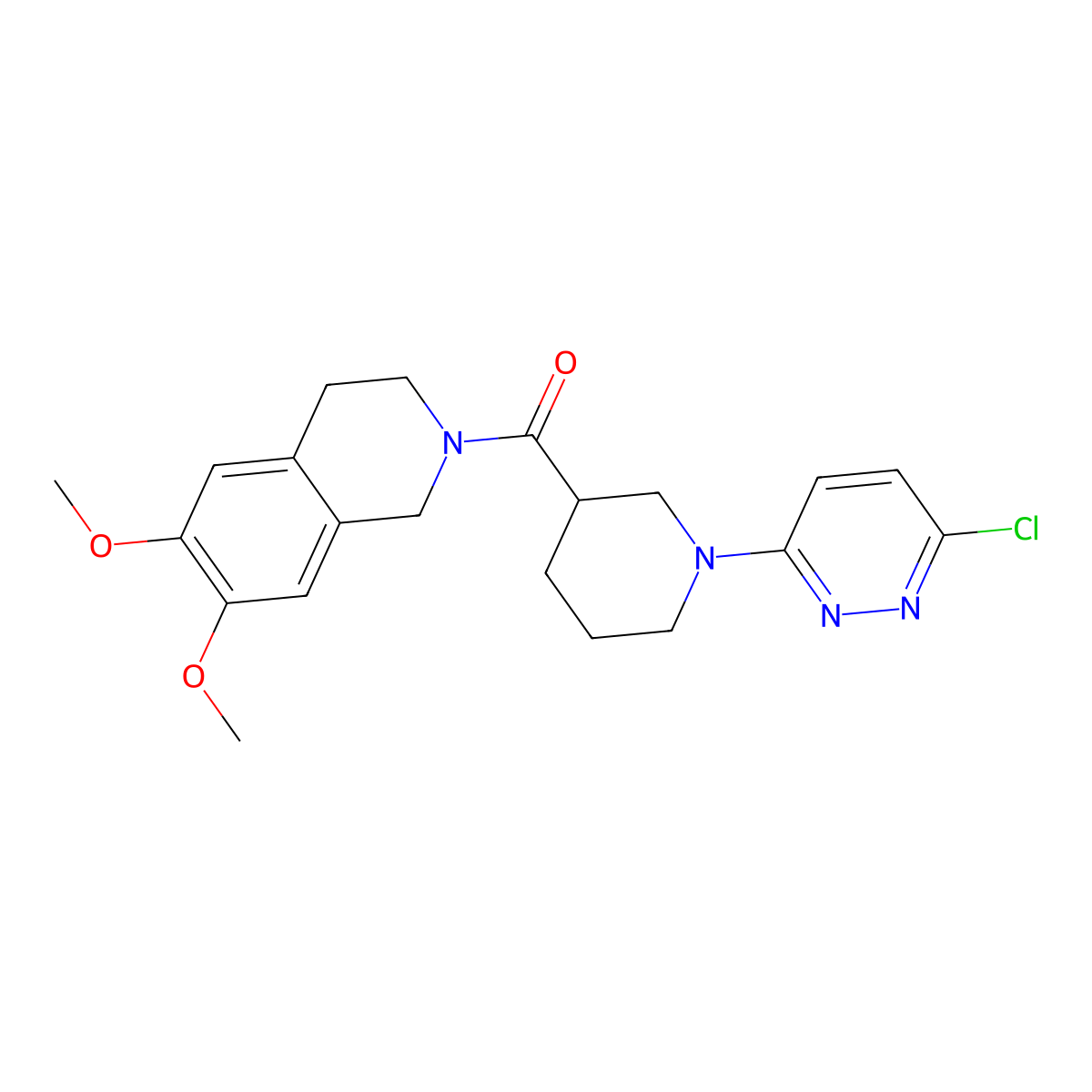 (1-(6-chloropyridazin-3-yl)piperidin-3-yl)(6,7-dimethoxy-3,4-dihydroisoquinolin-2(1H)-yl)methanone molecular structure, CAS 1401565-86-3