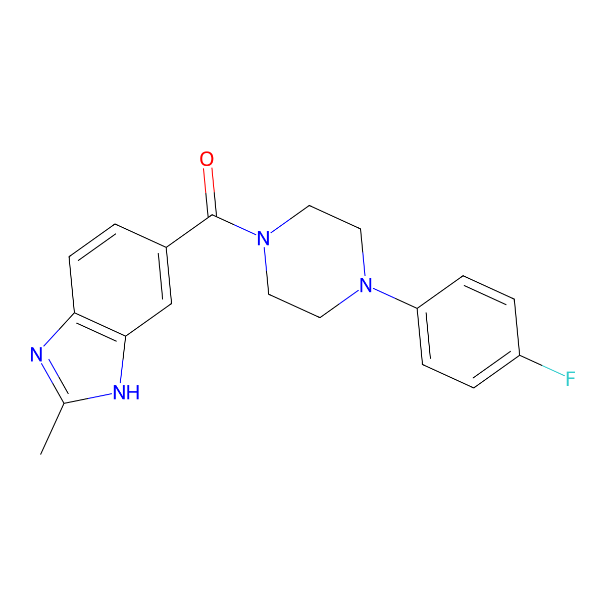 [4-(4-fluorophenyl)piperazin-1-yl](2-methyl-1H-benzimidazol-6-yl)methanone molecular structure, CAS 1401565-89-6
