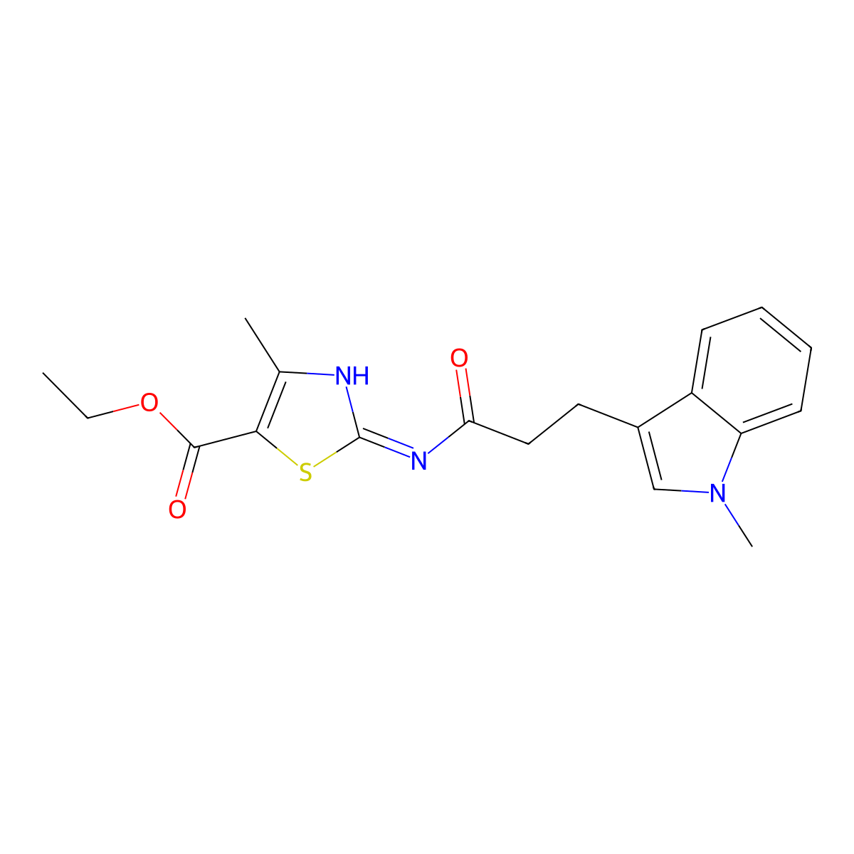 ethyl 4-methyl-2-{[3-(1-methyl-1H-indol-3-yl)propanoyl]amino}-1,3-thiazole-5-carboxylate molecular structure, CAS 1401565-96-5