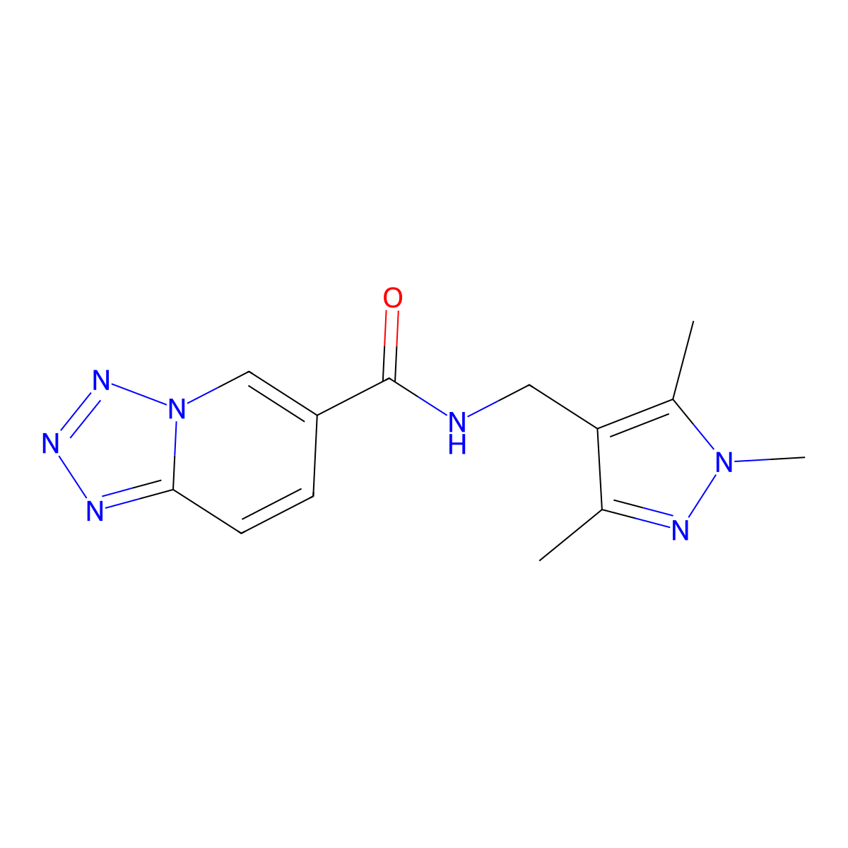 N-[(1,3,5-trimethyl-1H-pyrazol-4-yl)methyl]tetrazolo[1,5-a]pyridine-6-carboxamide molecular structure, CAS 1401566-07-1