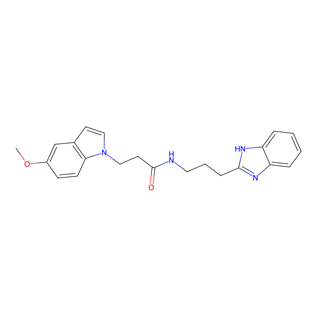 N-[3-(1H-benzimidazol-2-yl)propyl]-3-(5-methoxy-1H-indol-1-yl)propanamide molecular structure, CAS 1401566-17-3