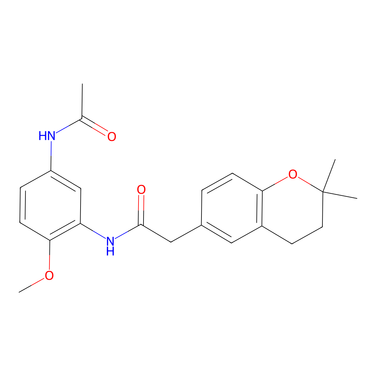 N-[5-(acetylamino)-2-methoxyphenyl]-2-(2,2-dimethyl-3,4-dihydro-2H-chromen-6-yl)acetamide molecular structure, CAS 1401566-38-8