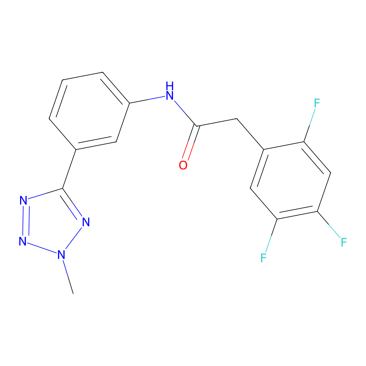 N-[3-(2-methyl-2H-tetrazol-5-yl)phenyl]-2-(2,4,5-trifluorophenyl)acetamide molecular structure, CAS 1401566-40-2