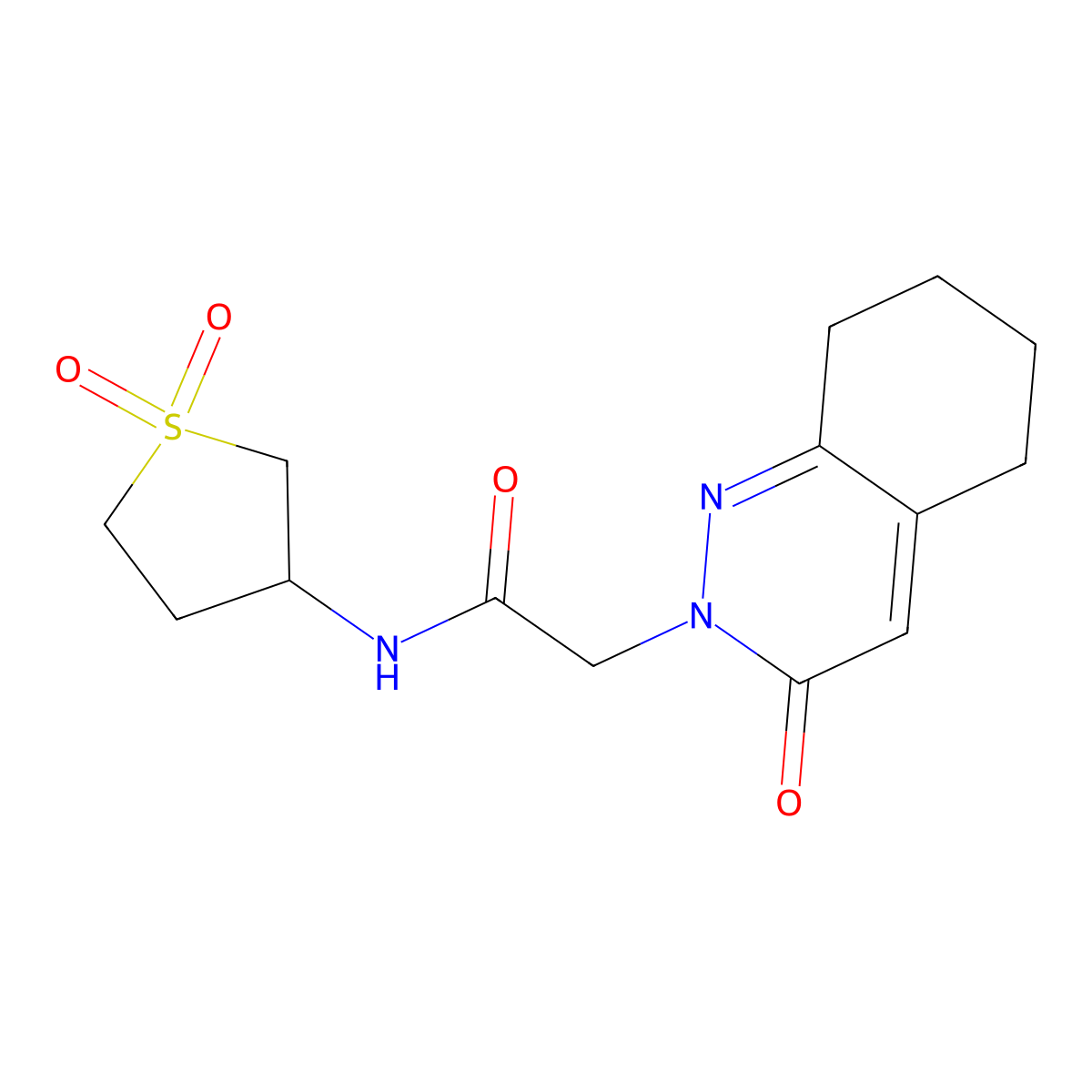 N-(1,1-dioxidotetrahydrothiophen-3-yl)-2-(3-oxo-5,6,7,8-tetrahydrocinnolin-2(3H)-yl)acetamide molecular structure, CAS 1401566-46-8