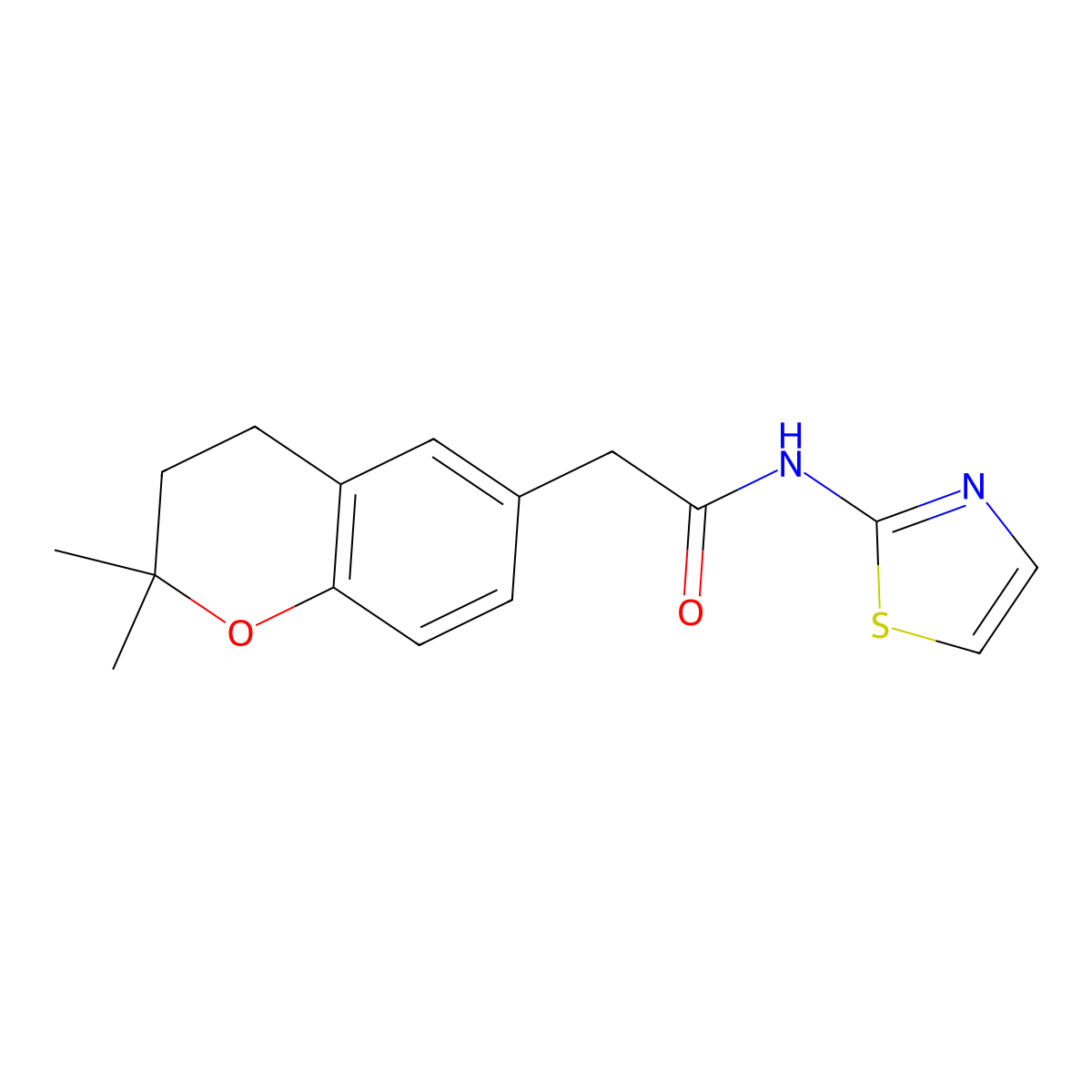 2-(2,2-dimethylchroman-6-yl)-N-(thiazol-2-yl)acetamide molecular structure, CAS 1401566-62-8
