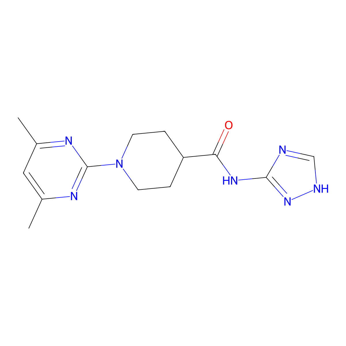 1-(4,6-dimethylpyrimidin-2-yl)-N-(4H-1,2,4-triazol-3-yl)piperidine-4-carboxamide molecular structure, CAS 1401566-67-3