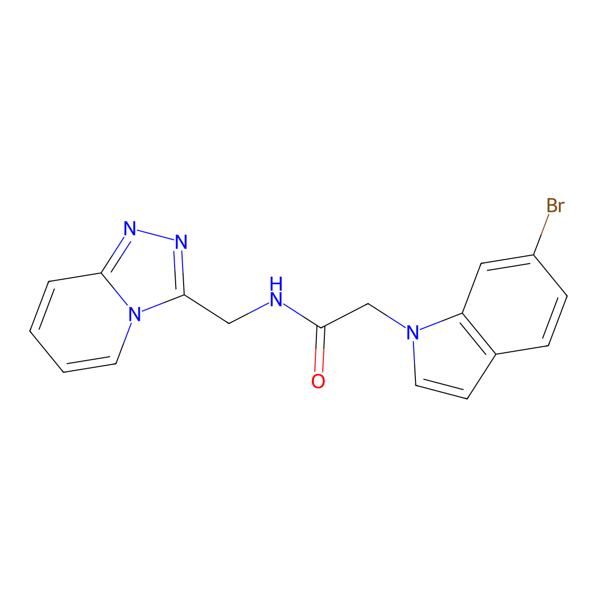 2-(6-bromo-1H-indol-1-yl)-N-([1,2,4]triazolo[4,3-a]pyridin-3-ylmethyl)acetamide molecular structure, CAS 1401566-85-5