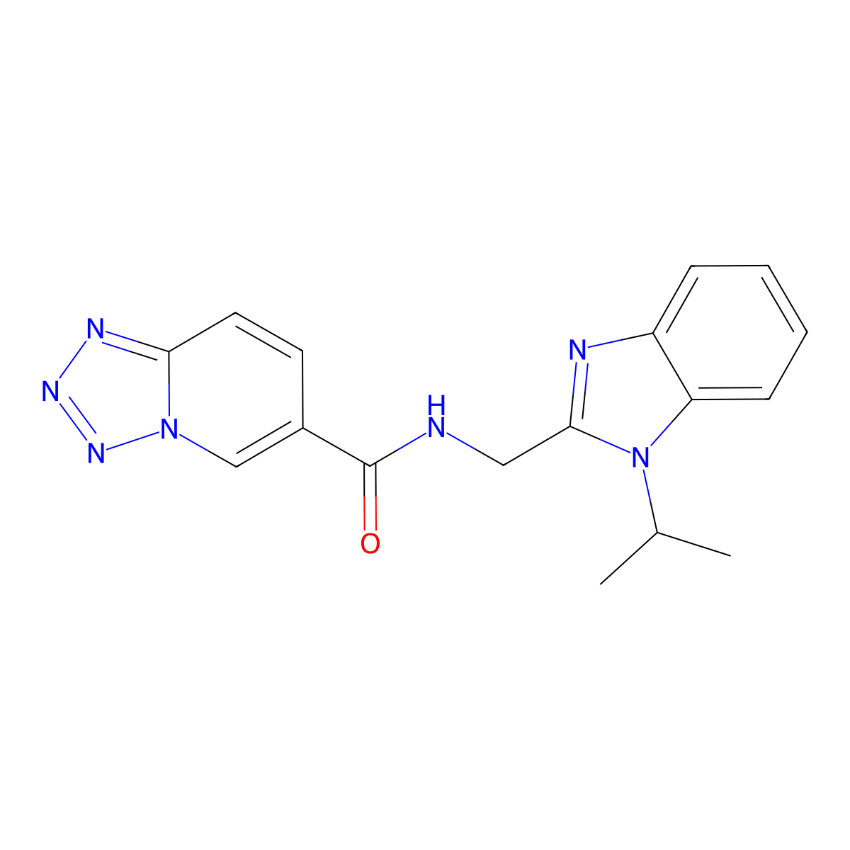 N-{[1-(propan-2-yl)-1H-benzimidazol-2-yl]methyl}tetrazolo[1,5-a]pyridine-6-carboxamide molecular structure, CAS 1401566-96-8