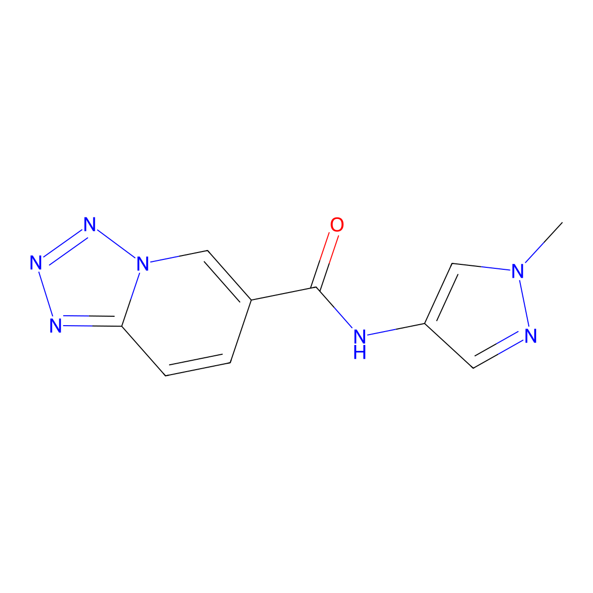 N-(1-methyl-1H-pyrazol-4-yl)tetrazolo[1,5-a]pyridine-6-carboxamide molecular structure, CAS 1401567-05-2