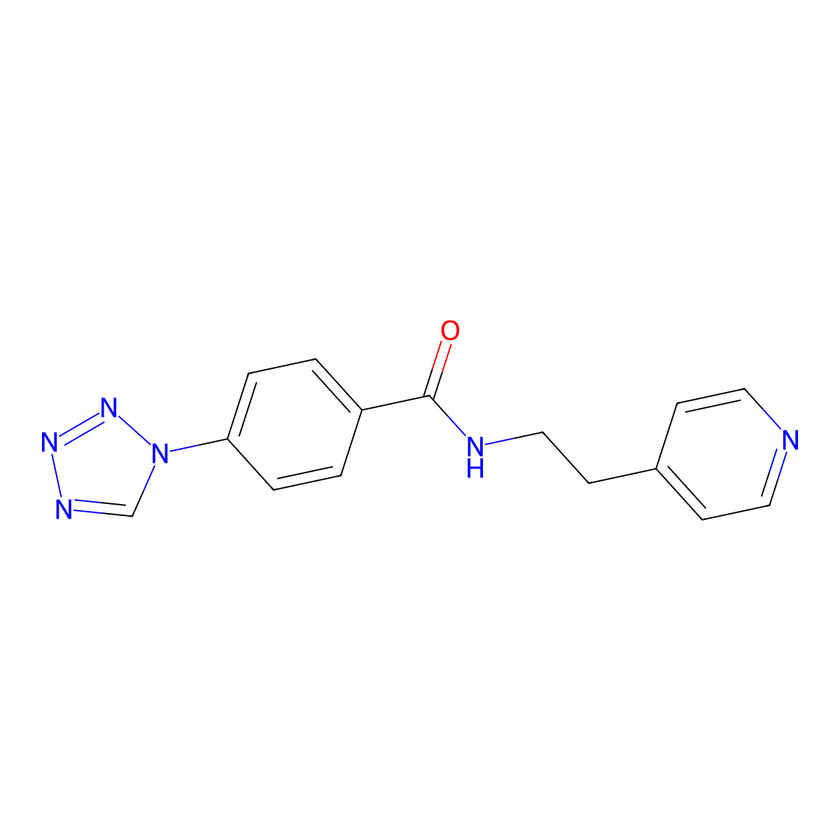 N-[2-(4-pyridyl)ethyl]-4-(1H-1,2,3,4-tetraazol-1-yl)benzamide molecular structure, CAS 1401567-07-4
