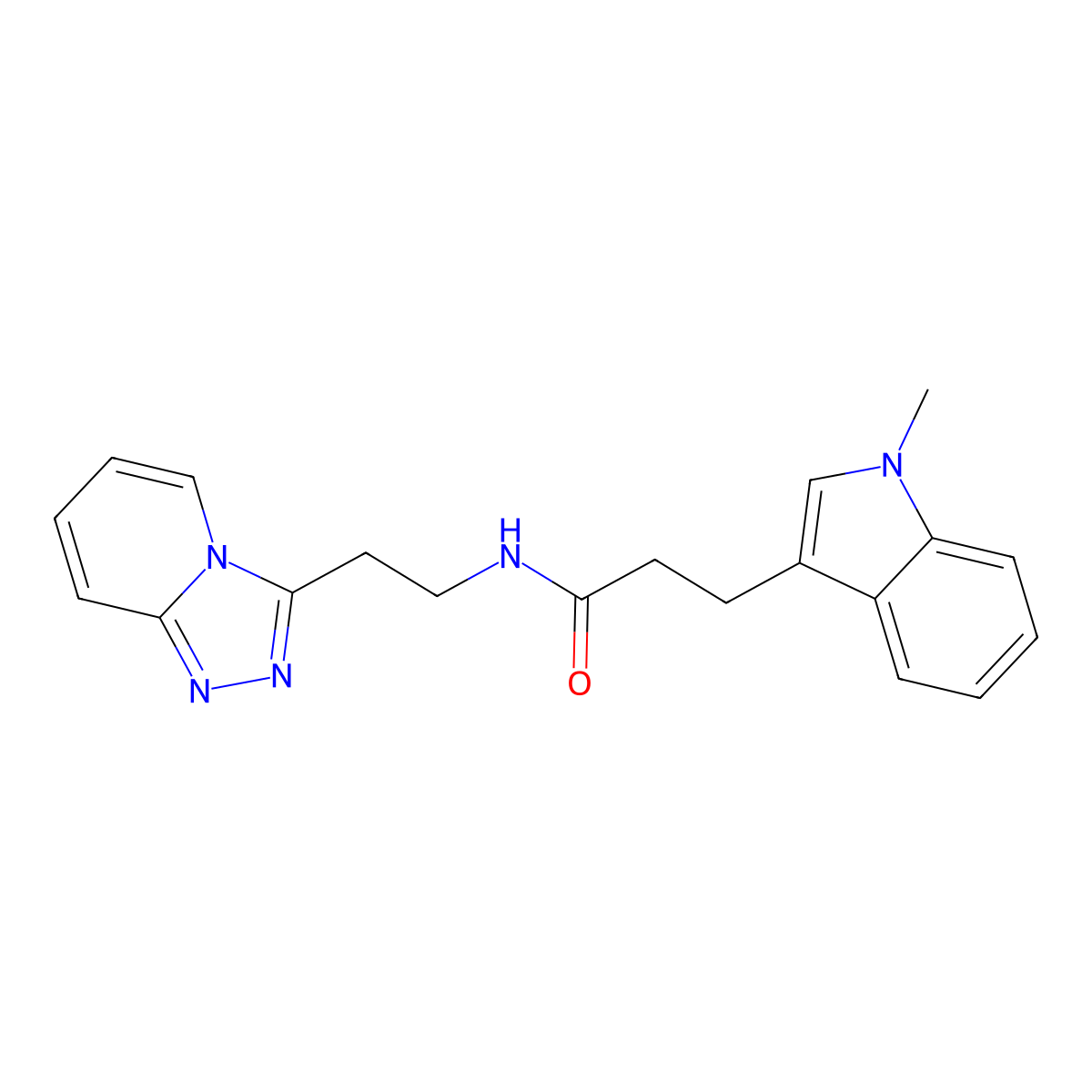 3-(1-methyl-1H-indol-3-yl)-N-[2-([1,2,4]triazolo[4,3-a]pyridin-3-yl)ethyl]propanamide molecular structure, CAS 1401567-11-0