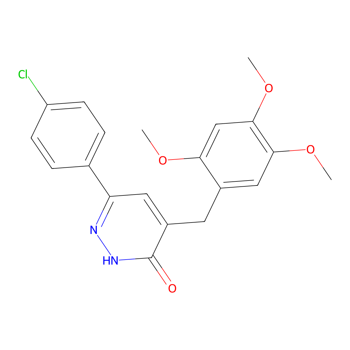 6-(4-chlorophenyl)-4-(2,4,5-trimethoxybenzyl)pyridazin-3(2H)-one molecular structure, CAS 1401567-14-3