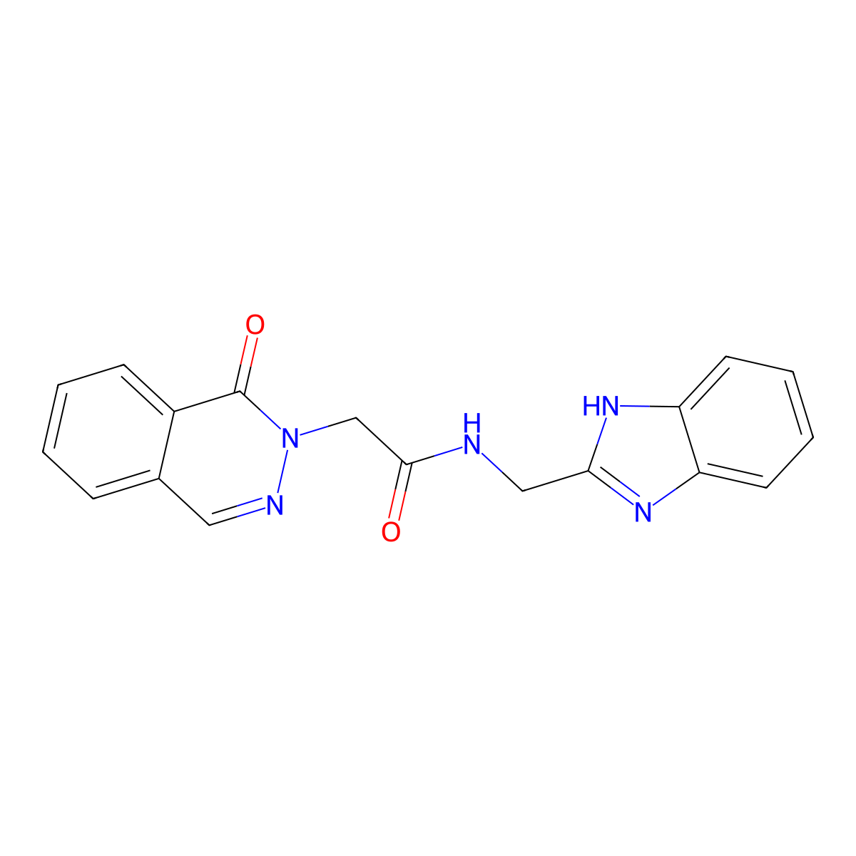 N-(1H-benzimidazol-2-ylmethyl)-2-(1-oxophthalazin-2(1H)-yl)acetamide molecular structure, CAS 1401567-28-9