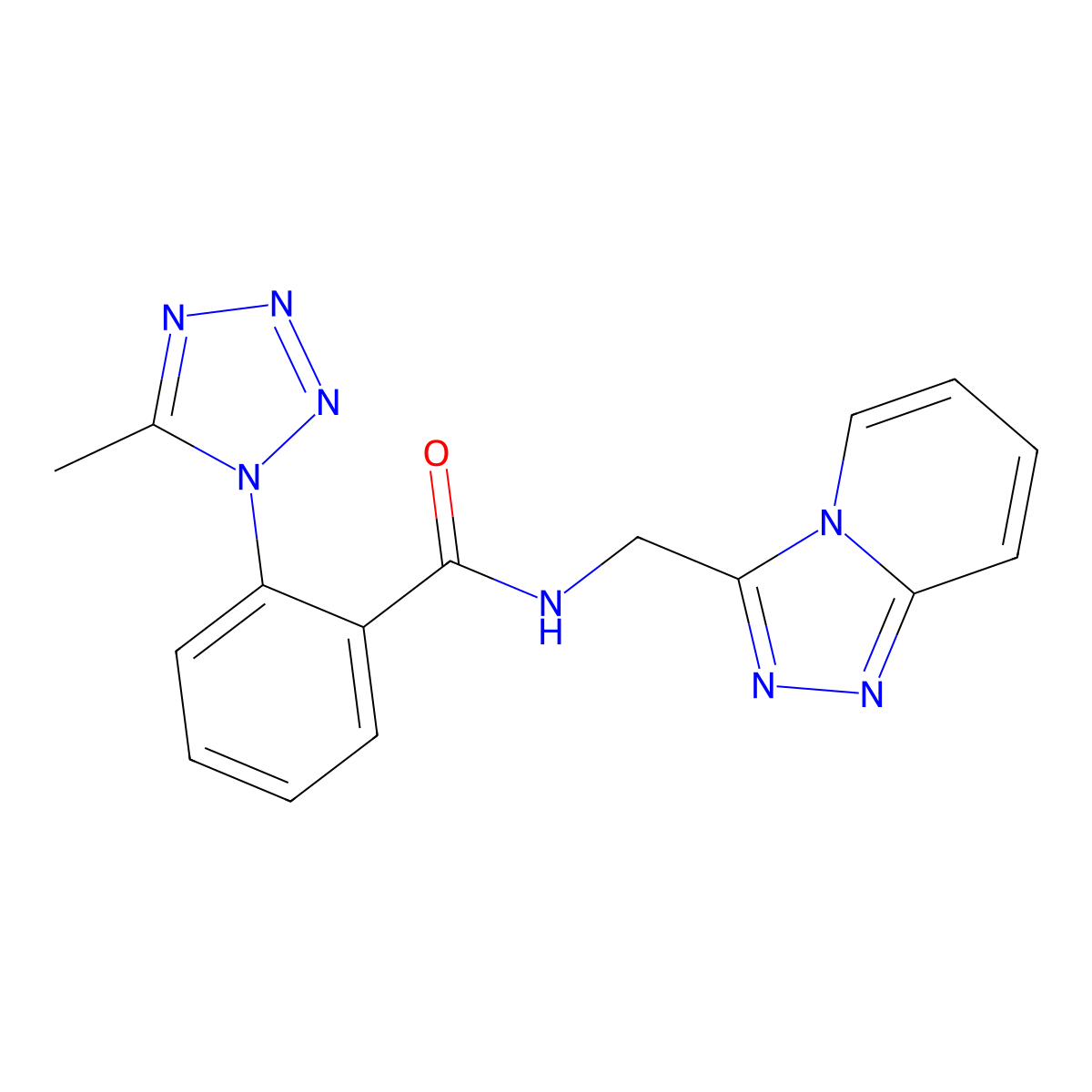 2-(5-methyl-1H-tetrazol-1-yl)-N-([1,2,4]triazolo[4,3-a]pyridin-3-ylmethyl)benzamide molecular structure, CAS 1401567-35-8