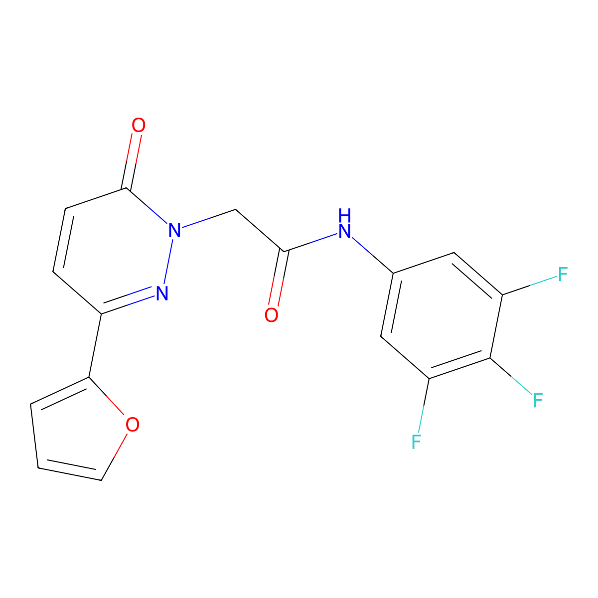 2-[3-(furan-2-yl)-6-oxopyridazin-1(6H)-yl]-N-(3,4,5-trifluorophenyl)acetamide molecular structure, CAS 1401567-48-3
