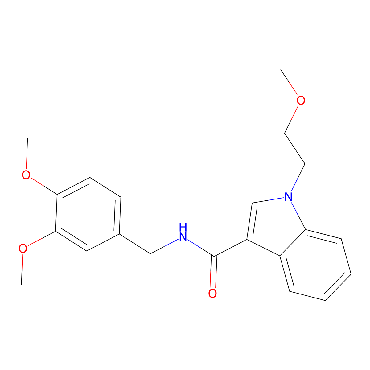 N-(3,4-dimethoxybenzyl)-1-(2-methoxyethyl)-1H-indole-3-carboxamide molecular structure, CAS 1401567-54-1