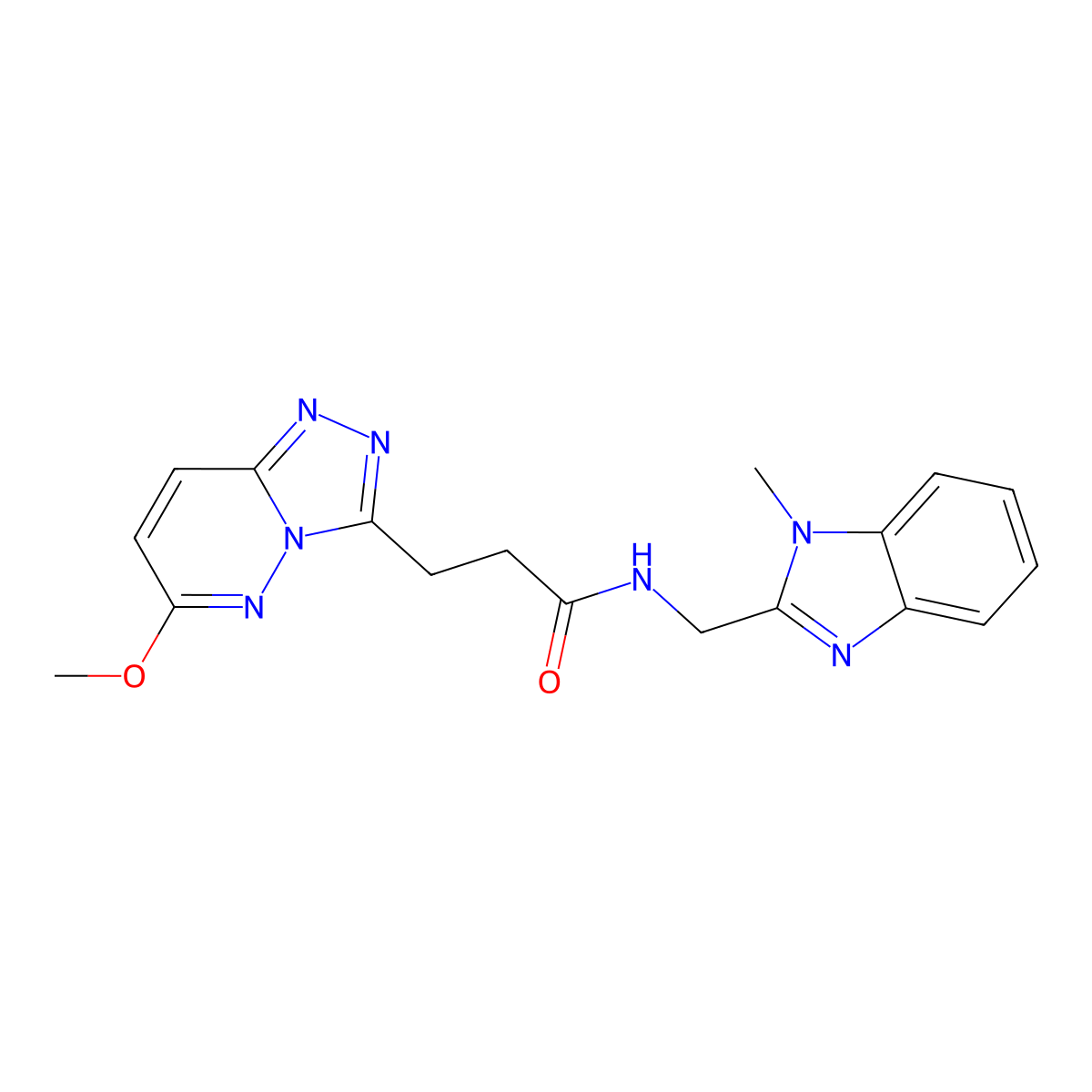 3-(6-methoxy[1,2,4]triazolo[4,3-b]pyridazin-3-yl)-N-[(1-methyl-1H-benzimidazol-2-yl)methyl]propanamide molecular structure, CAS 1401567-56-3