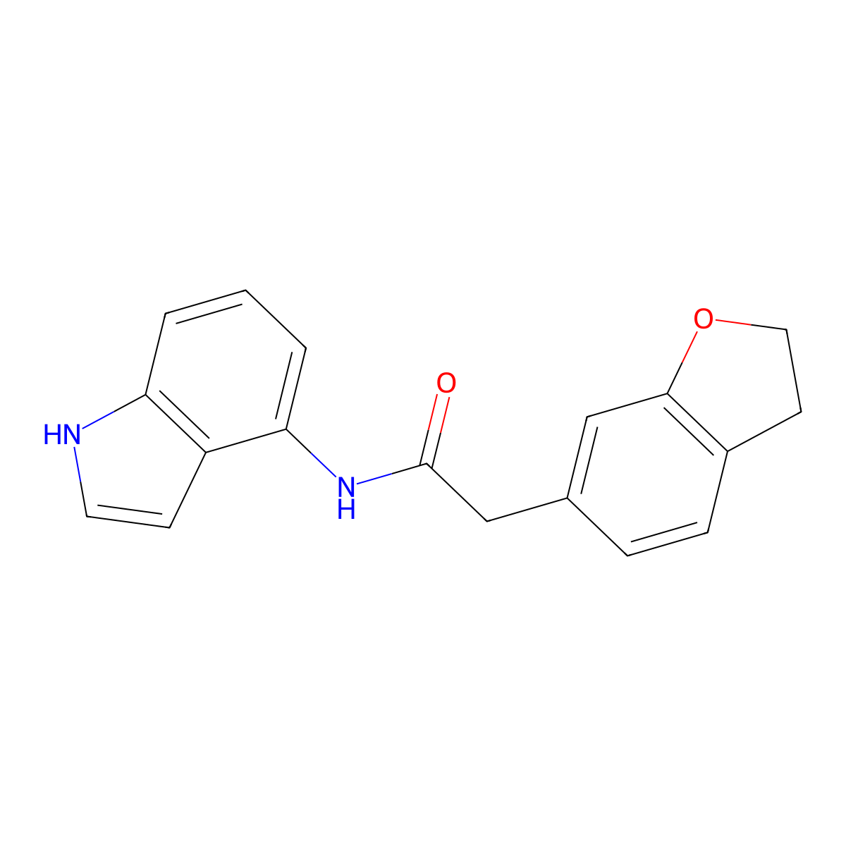 2-(2,3-dihydro-1-benzofuran-6-yl)-N-(1H-indol-4-yl)acetamide molecular structure, CAS 1401567-70-1
