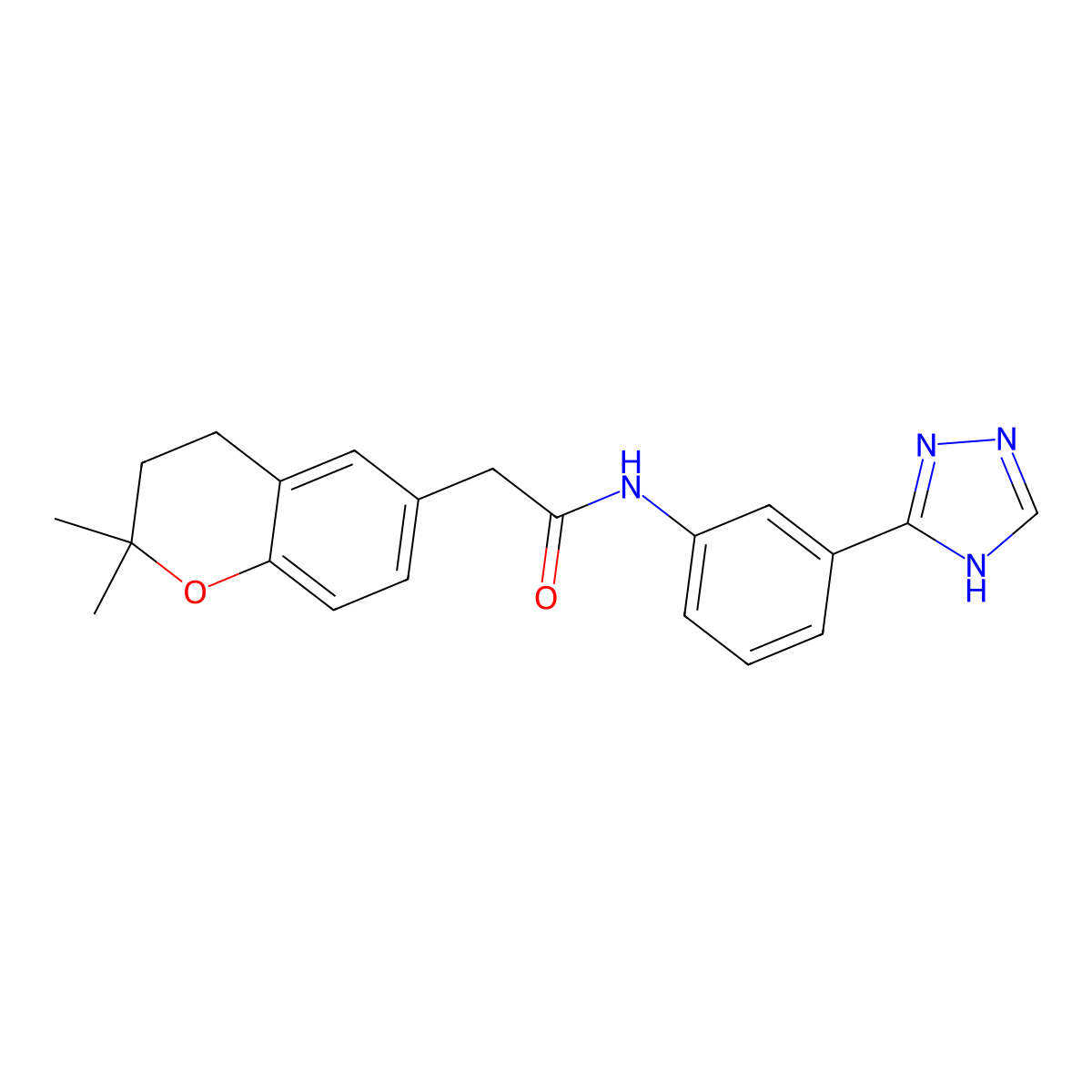 2-(2,2-dimethyl-3,4-dihydro-2H-chromen-6-yl)-N-[3-(1H-1,2,4-triazol-3-yl)phenyl]acetamide molecular structure, CAS 1401567-79-0