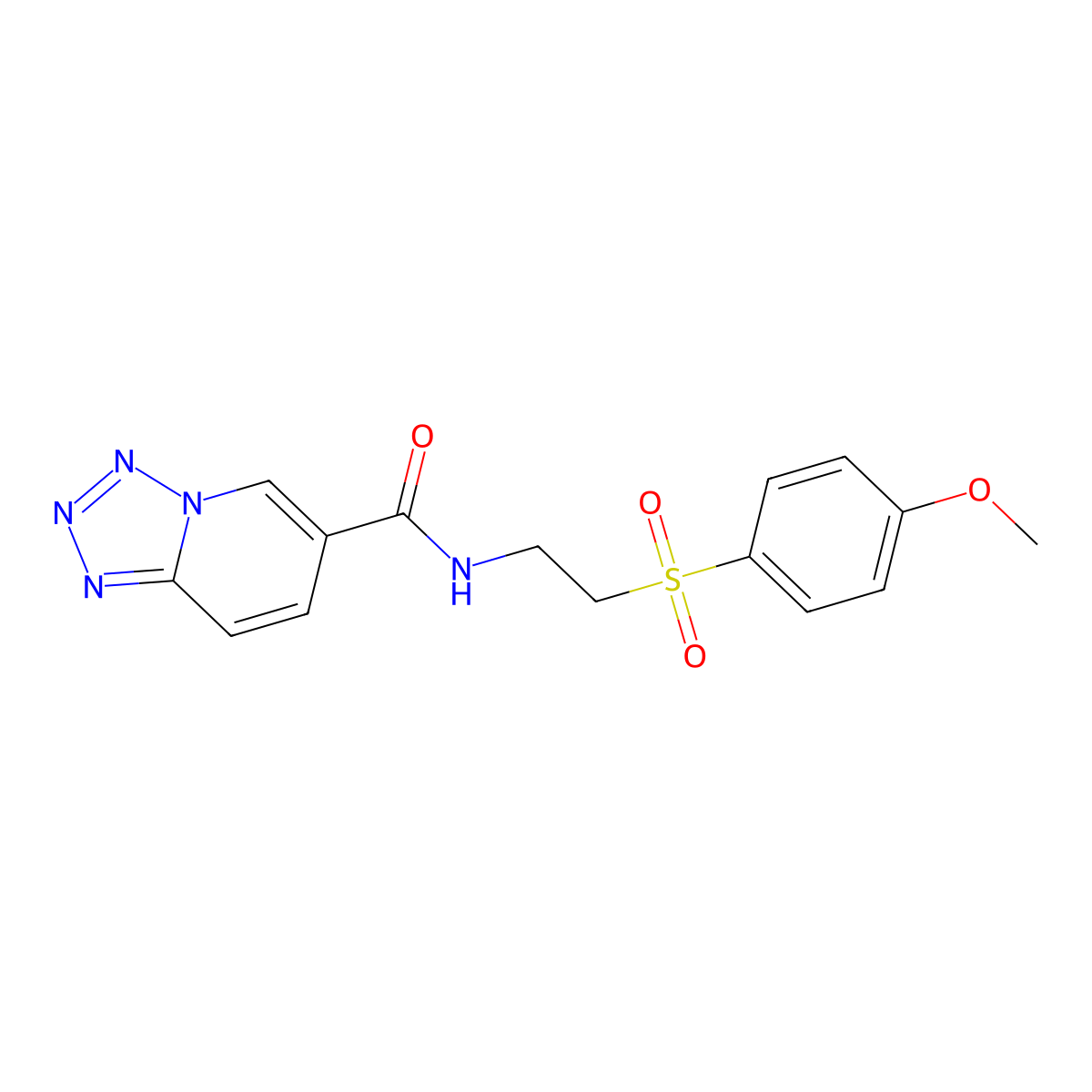 N-{2-[(4-methoxyphenyl)sulfonyl]ethyl}tetrazolo[1,5-a]pyridine-6-carboxamide molecular structure, CAS 1401567-92-7