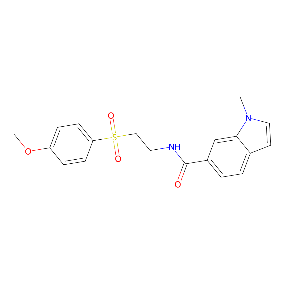 N-{2-[(4-methoxyphenyl)sulfonyl]ethyl}-1-methyl-1H-indole-6-carboxamide molecular structure, CAS 1401568-17-9