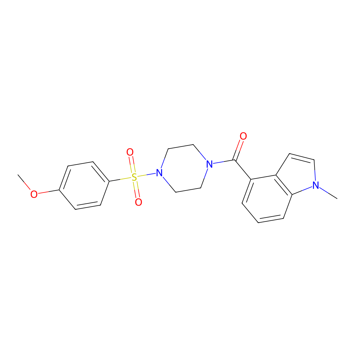 {4-[(4-methoxyphenyl)sulfonyl]piperazin-1-yl}(1-methyl-1H-indol-4-yl)methanone molecular structure, CAS 1401568-33-9